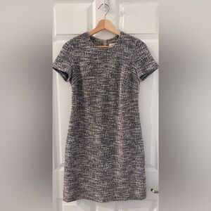 Calvin Klein Black and White Tweed Shift Dress